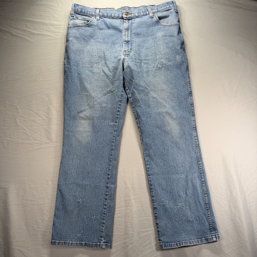 Dickies Jeans Mens 38x32 Blue Denim Straight Leg Work Cotton Work Stretch